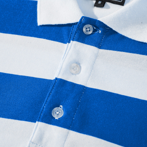 Camisetas de Manga Corta para Hombre, Elegantes, Lisas, de Alta Calidad, 100% Algodón, Transpirables, con Franjas, Personalizables - Product Image 4