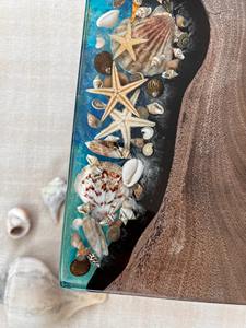 Tabla de Cortar de Madera con Resina de Estrella de Mar Artística, Regalo Único para Ocasiones Especiales, Amantes de la Cocina Casera y Artículos Decorativos de Cocina - Product Image 6