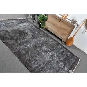 พรมตุรกีโบราณขนาด5.2x8.8ฟุตลาเท็กซ์สีเทาขนแกะแบบใหม่ลายนามธรรมสี่เหลี่ยมสำหรับทางเข้าห้องโถง - Product Image 4