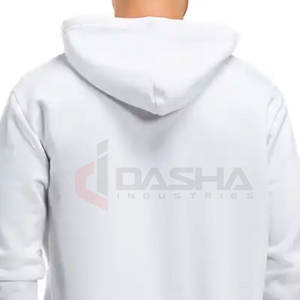 Sweat à capuche court surdimensionné avec logo personnalisé 450 GSM poids lourd 100% coton graphique impression bouffante 3D pour hommes sans ficelle hiver hommes - Product Image 6