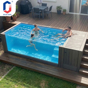 <b>Large</b> Outdoor Portable Above Ground Swimming Pool for Children & Family Use Durable UV Resistant Rectangle Pool House Swim Spa - Product Image 2