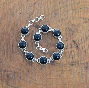 Bracelet réglable en argent sterling 925 avec onyx noir, bijoux en pierres précieuses faits à la main, cadeau de mode pour femmes - Product Image 2