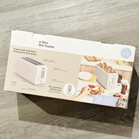 Grille-pain mince de 10 pouces 900W avec 6 niveaux de brunissage, boutons de réchauffage et d'annulation
