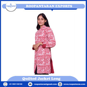 Veste matelassée en diamant de qualité supérieure, imprimée à la main, rembourrée avec une couche de coton doux, vestes matelassées pour femmes, pour la vente en gros - Product Image 4