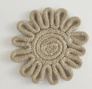 Nouveau design napperon fait main bohême rond tissé naturel jute sous-verre tapis de tasse - Product Image 3