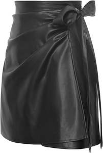 2025 Fashionable Women-<b>Black</b> PU Leather <b>Skirt</b> High-Waist New Design For Party & Casual Leather <b>Skirts</b> - Product Image 2