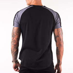 Tienda en línea China, logotipo personalizado, colores de contraste, manga corta, venta al por mayor, ropa para hombre, camisetas de cuello redondo a granel - Product Image 6