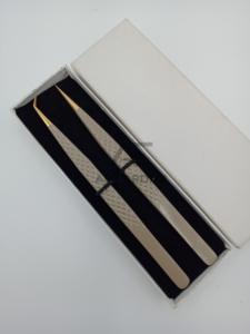 45 องศาและตรงชี้ผอมขนตาสับขนสแตนเลสที่ยั่งยืนเพชรจับ Lash Extension ทวีสเซอร์ - Product Image 5