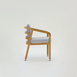 Silla de comedor con brazo de madera de teca maciza de alta calidad con cojín cómodo diseño moderno para uso en exteriores en playas parques eventos - Product Image 5