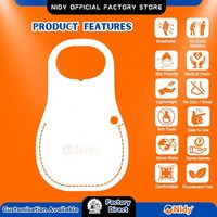 Nidy Tablier jetable imperméable en PP non tissé léger pour enfants, à usage unique, hygiénique, doux, avec logo personnalisé, pour l'alimentation et les soins des bébés