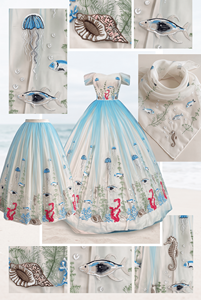 Tissu en tulle brodé en polyester de 120 cm avec sequins et perles, dentelle florale pour robe de mariée et de demoiselle d'honneur, articles en stock - Product Image 5