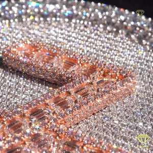 Colgante de hip hop helado chapado en rodio hecho a medida VVS Moissanite 925 joyería hecha a mano de plata esterlina - Product Image 5