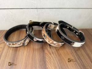 Collar de perro de cuero de piel de vaca Calavera Hermoso diseñador Patrón occidental Collares para mascotas Venta al por mayor Producto a granel Múltiples usos - Product Image 3