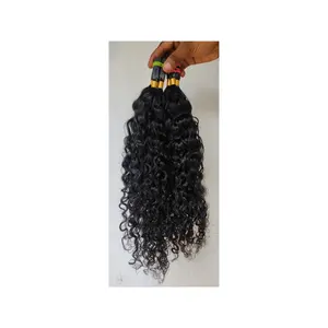 Größter Verkauf Bulk Curly Unverarbeitetes menschliches Haar Nagel haut ausgerichtet Virgin Indian Human Hair Extensions Auf der ganzen Welt geliefert