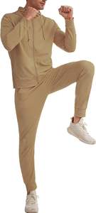 Conjunto de Sudadera con Capucha y Pantalones de Chándal de Algodón Grueso de 500 g/m² Personalizado para Hombre, Color Borgoña Sólido, Ropa de Calle Cálida para Invierno - Product Image 6