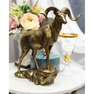 Estatuilla redonda de aluminio chapada en oro hecha a mano de lujo, diseño moderno de Feng Shui, decoración del hogar, arte coleccionable, exportaciones de ZAHID, ZE-3383R - Product Image 1