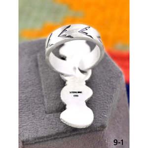 Bague ajustable en argent sterling plaqué or rose, sertie d'un diamant ovale taillé à la main, style sud-ouest, en argent de buffle blanc, tendance, sous licence - Product Image 4
