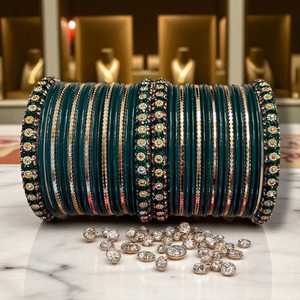 Parures de bijoux Churiya personnalisées simples ou élégantes, nouvelles tendances, bracelets en verre faits à la main pour femmes - Product Image 3