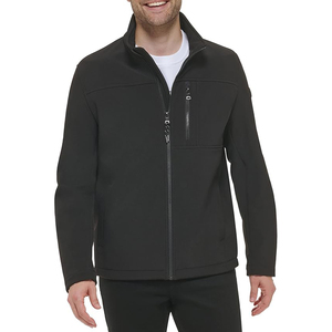 Logo personnalisé coupe-vent de randonnée en plein air pour hommes manteau imperméable avec poches zippées veste sport softshell en polyester pour hommes - Product Image 1