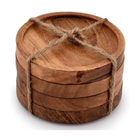 Ensemble de sous-verres modernes et durables Ambience Lifestyle, fabriqués en Inde, en bois, adaptés aux bébés, pour la cuisine, la table à café, le service alimentaire