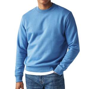Jersey pesado de algodón 100% de alta calidad para hombre, sudadera de ajuste Regular/Sudadera con cuello redondo de Color sólido liso al por mayor - Product Image 1