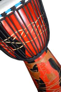 Tambor Djambe africano hecho a mano-Instrumento de percusión tradicional Cuerda Tuning B20 Bronce 41cm Diámetro Rendimiento profesional - Product Image 3