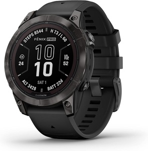 En stock: Garmin fenix 7 Pro Sapphire Solar Gris DLC Titanio con Correa Negra - Product Image 1