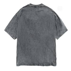 T-shirt Hip Hop surdimensionné de haute qualité pour hommes respirant 100% coton Vintage lavé noir couleur High Street Style - Product Image 2