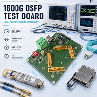 Papan Uji Modul Optik OSFP Deskew Optimized 16x112Gbps 1600G untuk Modul OSFP, Mesin Optik, dan Pengujian Kabel