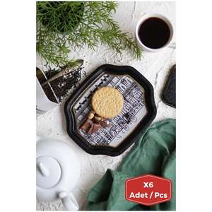 Bandeja con borde ondulado curvo 238x358 Juego de 2 piezas Ilustración de paisajes urbanos vintage Diseño de ciudad - Product Image 1