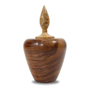 โกศเผาศพไม้หรูหราสำหรับขี้เถ้าของมนุษย์ที่มีการแกะสลักที่ซับซ้อนและการตกแต่งที่ระลึกแบบดั้งเดิม - Product Image 1