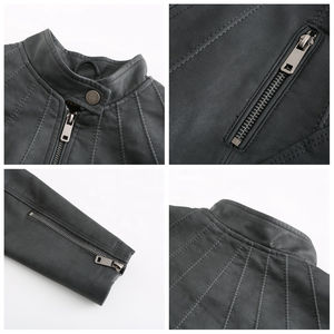 Chaqueta de Cuero con Cremallera de Manga Larga, Fabricante Personalizado al por Mayor, Venta Directa de Fábrica, Chaquetas de Cuero para Mujer - Product Image 5