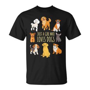 T-Shirt per Ragazze Amanti dei Cuccioli: Solo una Ragazza che Ama i Cani, Prodotto Promozionale - Product Image 1