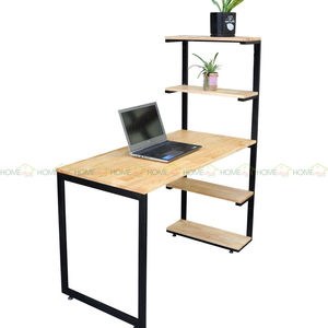 SFBK006-Minimalist Design <b>Workstation</b> with Iron and Wood Frame High Quality Rubberwood Material - Product Image 6