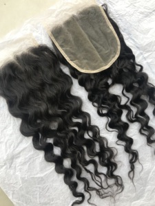 Gran oferta, mechones de cabello virgen brasileño personalizables, cutícula cruda alineada, ONDA DE AGUA, 5*5 cierres, cabello humano rizado, Stock - Product Image 2
