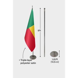 Drapeau d'intérieur officiel Bnin, style fanion avec mât en aluminium, logo personnalisé, divers matériaux pour affichage - pour l'automobile - Product Image 6