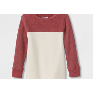 Maglietta a Maniche Lunghe in Cotone 100% Waffle per Bambini, Collo Tondo, Colore Bordeaux - Taglia 2T, Cat & Jack - Product Image 2