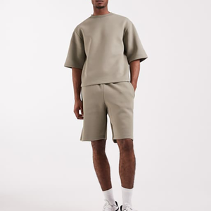 <span class=keywords><strong>T</strong></span>-<span class=keywords><strong>shirt</strong></span> in maglia doppia pesante antipiega color kaki, vestibilità rilassata con spalle scese - Product Image 3