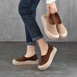 รองเท้าผ้าใบแฟชั่นผู้หญิงแบบสวมพื้นหนา มีเชือกผูก สไตล์ลำลอง - Product Image 3