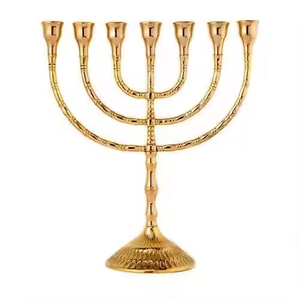 แท่นเทียนโลหะเก้าแขนดีไซน์แบบอิสราเอลสำหรับตกแต่งบ้าน hannukkah เทียนชาวยิวตกแต่งด้วย impex - Product Image 5