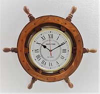 Nouvelle Décoration Murale Nautique Élégante en Bois Poli Brillant, Grand Volant de Bateau, Design Moderne, Idéal pour la Maison ou le Bureau, Cadeau Parfait
