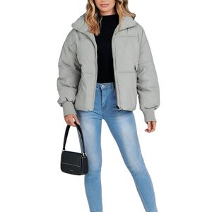 La chaqueta acolchada elegante para mujer más vendida, chaqueta de lona de invierno ligera con diseño tejido de alta calidad - Product Image 4