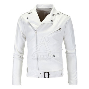 เสื้อแจ็คเก็ตหนังแกะคุณภาพสูงสำหรับผู้ชาย คอตั้ง สำหรับฤดูหนาว พร้อมโลโก้ด้านหน้า บริการ OEM ปรับแต่งได้ ขายส่ง - Product Image 1