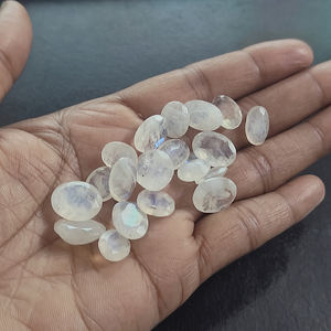 20 pièces de pierre de lune arc-en-ciel naturel 10x8mm à 14x12mm facette ovale 75.25 Cts Iroc ventes bleu feu pierre de lune pierres précieuses coupe US $43 - Product Image 3