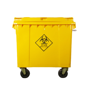 Medical Waste Bin Yellow Color 660L 1100L with 4 Wheels &amp; Foot Pedal, Clinical Hazardous Trash <strong>Containers</strong> - Product Image 5