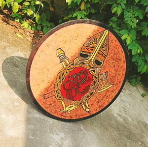 แขนเสื้อไวกิ้งชาวนอร์สยุคกลางทำด้วยมือโล่ไม้คอสเพลย์ฮาโลวีนงานหัตถกรรม Calvin - Product Image 5