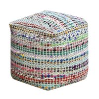 Pouf ottoman en coton imprimé vintage Art Déco fait main, coussin de sol, repose-pieds, siège, décoration de salon, décoration de mariage, antistatique