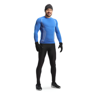 Conjunto Deportivo de Compresión para Hombre, Manga Larga, Ajustado, para Correr, Gimnasio y Entrenamiento - Product Image 1