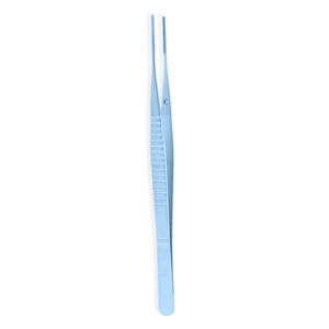 Debakey recubierto de azul, 16 cm, pinzas quirúrgicas manuales rectas de acero metálico, instrumento de disección de agarre de tejido fino - Product Image 4