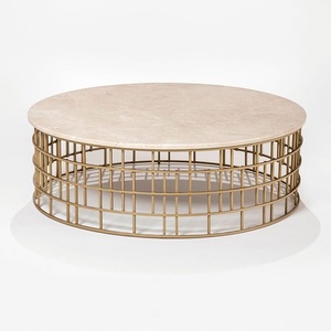 Meubles de salon de style rond moderne pieds en métal argenté Table d'appoint en métal moderne - Product Image 6